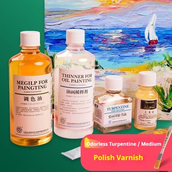75/280/500 ml Linseed Medium Oil Paint Thinner/Toner Oil /Polish Retouch/Gloss Varnish 1
