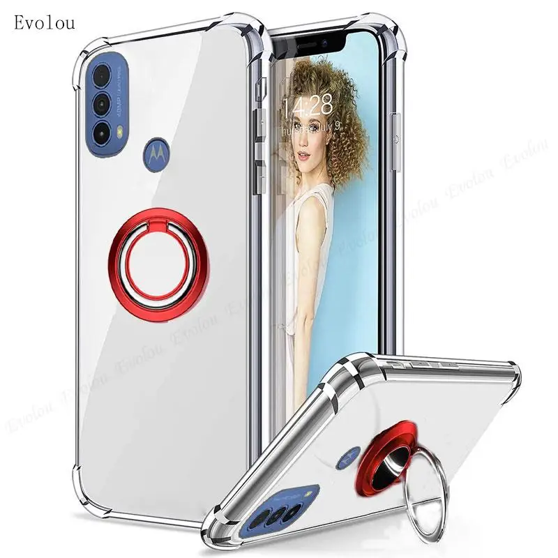 Magnetic Ring Stand Holder Transparent Shockproof Phone Cover