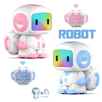 Robot intelligente con telecomando, robot giocattolo multifunzionale a induzione con luce e musica, regalo di festa per ragazzi e ragazze