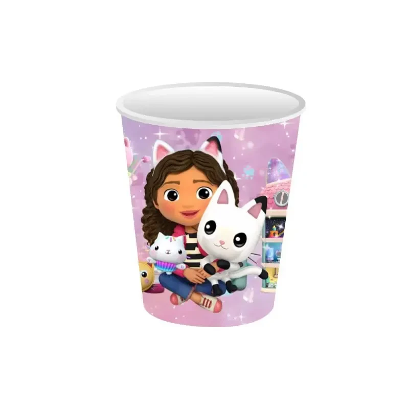Gabby Dollhouse Cats Party Decorations Theme Disposable Party Dinnerware Set Balloons Reusable Straw Baby Shower birthday tableware set,birthday party supplies,party supplies