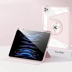 Versatile Magnetic Rotating Detachable iPad Case - 2024 iPad Pro 11 M2 (Pink)