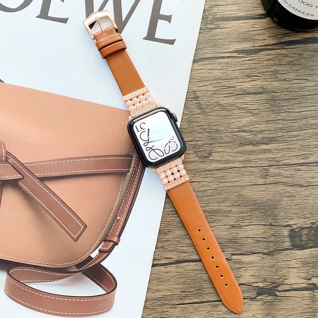 Apple Watch Bands Women Leather | Kate Spade Pearl Apple Watch Band -  Luxury Leather - Aliexpress