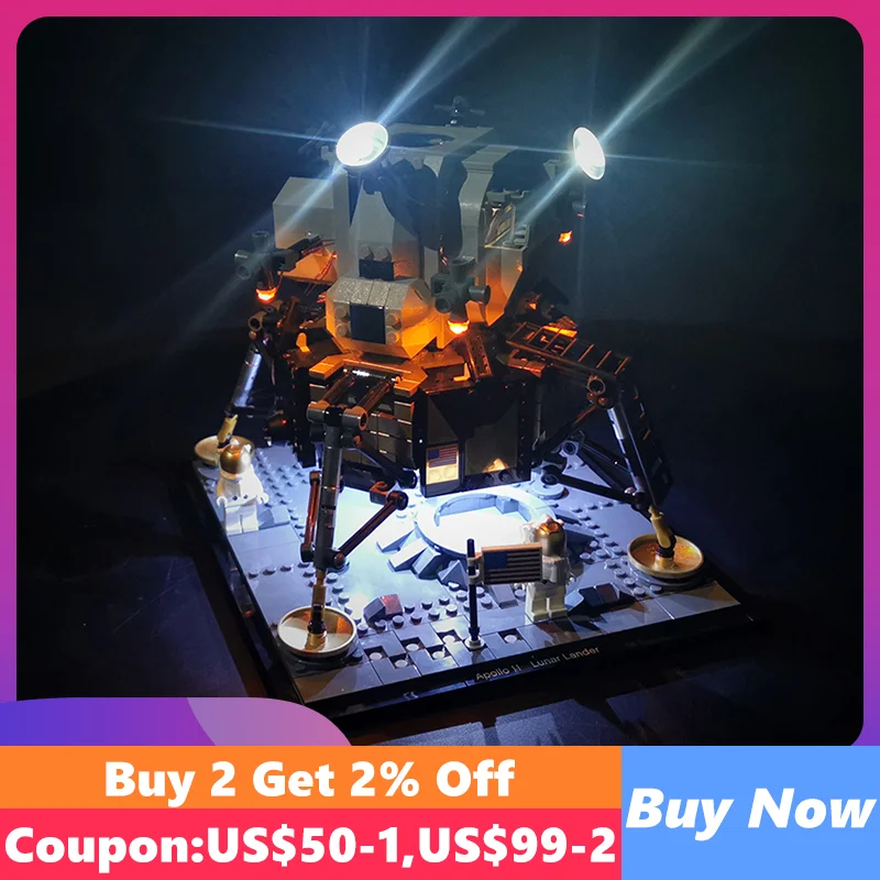 

Набор со светодиодной подсветкой для 10266 Apollo 11, конструктор «Лунный лунный Ландер», кубики, кирпичи (светильник s), не включая модели «сделай сам», игрушки, аксессуары