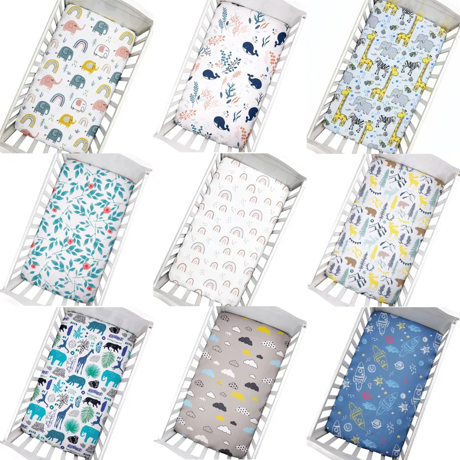 

130cm*70cm 100% Microfabric Crib Fitted Sheets Soft Baby Bed Mattress Covers Newborn Toddler Bedding Set Kids Mini Cot Sheet