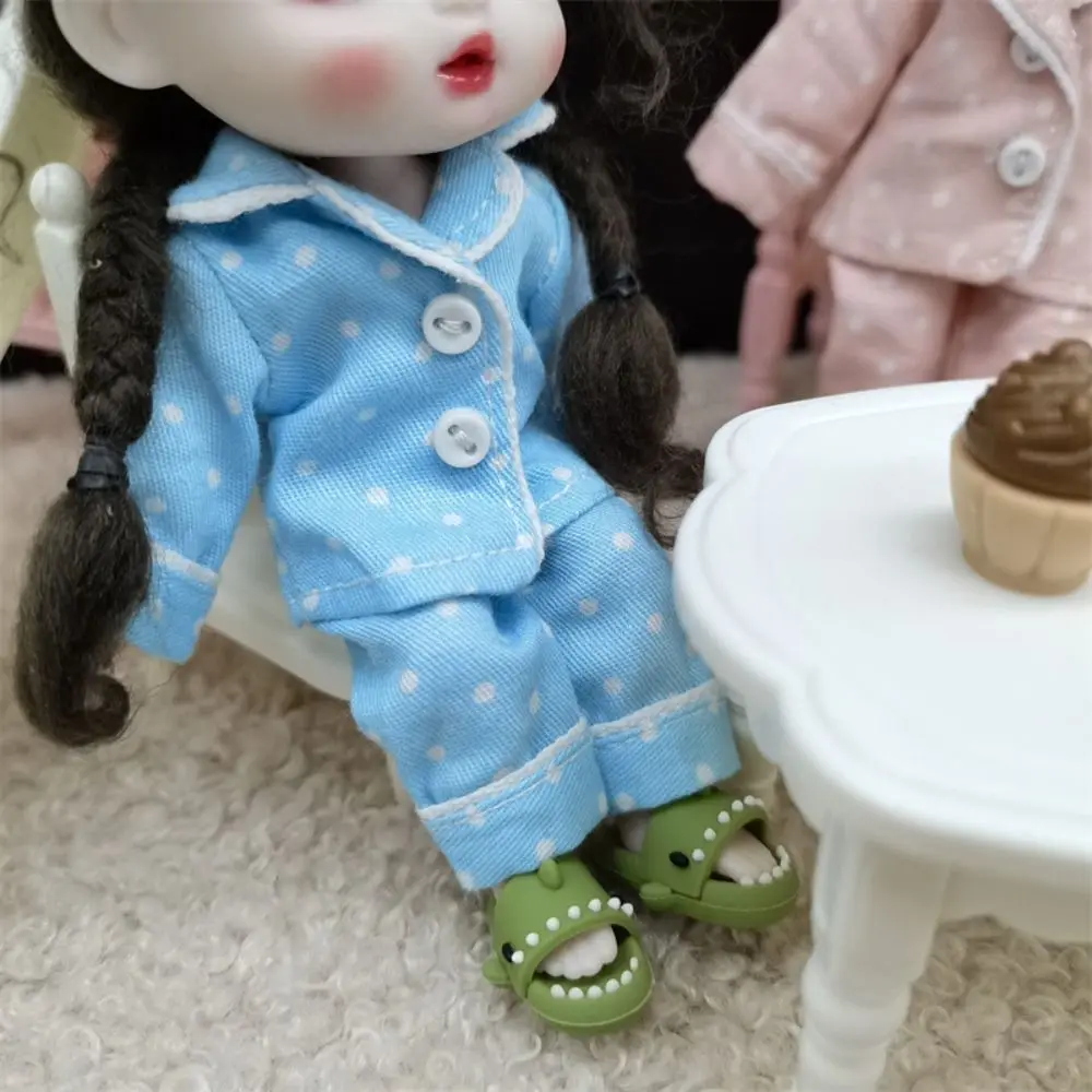 Doll Accessories Shirt Pants Doll Pajamas Eye Mask Dress Up Ob11 Sleep Clothes Changing 6 Colors Obitsu 11 Clothes Girl Gift