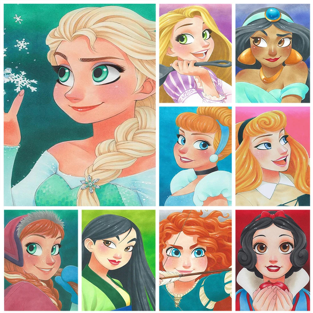 Disney Princess Mosaic Painting 5D Pittura Fai Da Te Trapani Completi Gioiello Punto Croce Kit Di Arti E Mestieri Fatti A Mano Per La Decorazione Dell