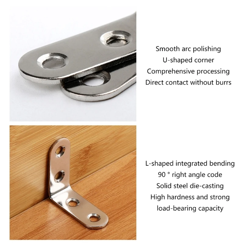 Description Picture 3 of item20pcs 90 Degree Right Angles Supports Metal Corner Connectors set for Wood Shelf