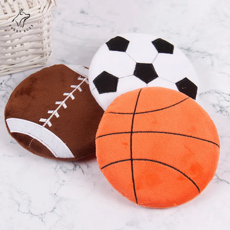 

New Dog Flying Disc Toy Dog Plush Toy Puppy Sound Squeaky Toy Bite Resistant Chew Interactive Training for Meduim Pet Supplies