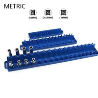 Metric Socket Wrench Head Storag Organizere 1/4'' 3/8'' 1/2'' Plastic Socket Tray Rack Holder Storage for Socket Wrenches 1