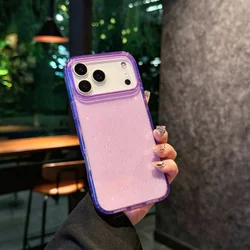 Transparent Glitter Protection Cover - Black/Purple - iPhone 17 Pro (Purple)