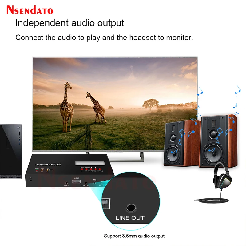 Ezcap283S YPbPr AV Video Record Box 1080P HDMI Video Game Capture Card Recorder Box Time Scheduled Recording For XBOX PS4 PC