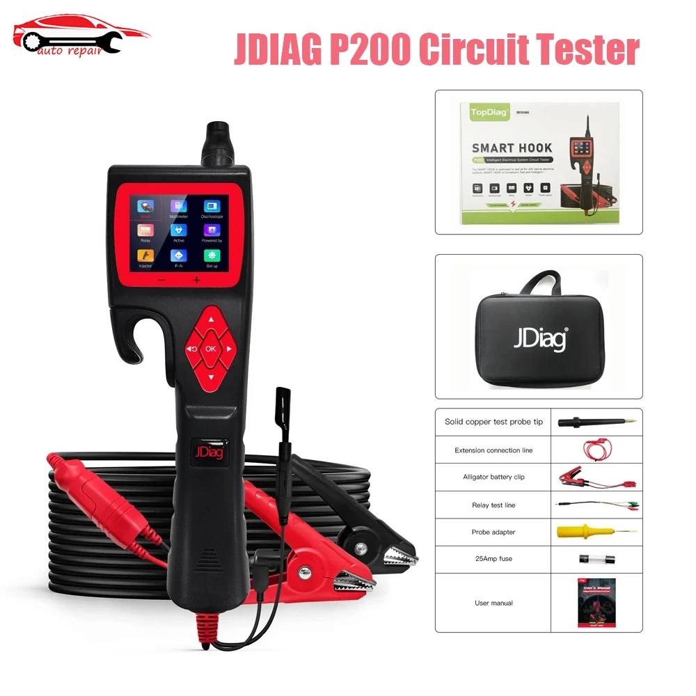 

JDiag P200 Car Circuit Analyzer Diagnostic Tool SMART HOOK Powerful Probe Diagnose Vehicle Electrical System Circuit Battery Tes