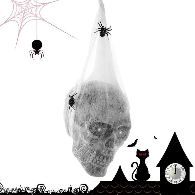 

Hung Ghost Halloween Decor Glowing Hung Flying Halloween White Ghost With Sound Lighted Skull Hung Ghost Decor Head Skeleton