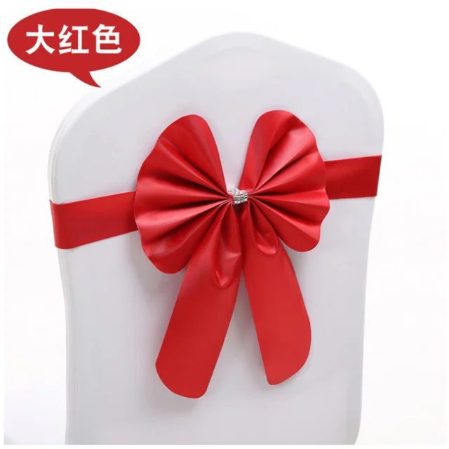 10Db Szék Szárnyak Nyakkendő Szatén Csomó Borítás Háttámla Színes Szalagszalag Íj A Szállodai Bankett Esküvői Rendezvények Dekorációhoz - Image 3