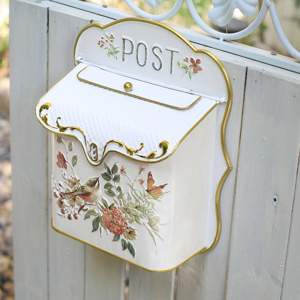 Wall Mounted Post Box Mailboxes Letter Box Metal Farmhouse Post Decoration Crafts Mailbox Vintage