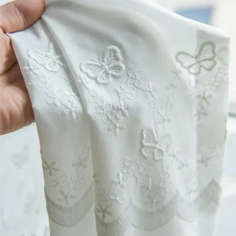 Window Screen Light-proof and Opaque Bedroom Bay Window 2025 New Love Modern Minimalist 1pc Small Butterfly Flower Embroidery 4