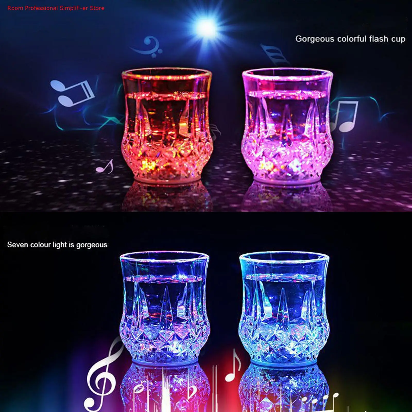 LED cup Automatic Flashing Cups Multi-color Light Up Mugs Wine Beer Mugs  Whisky Drink Cups for Party Kitchen Christmas Decor