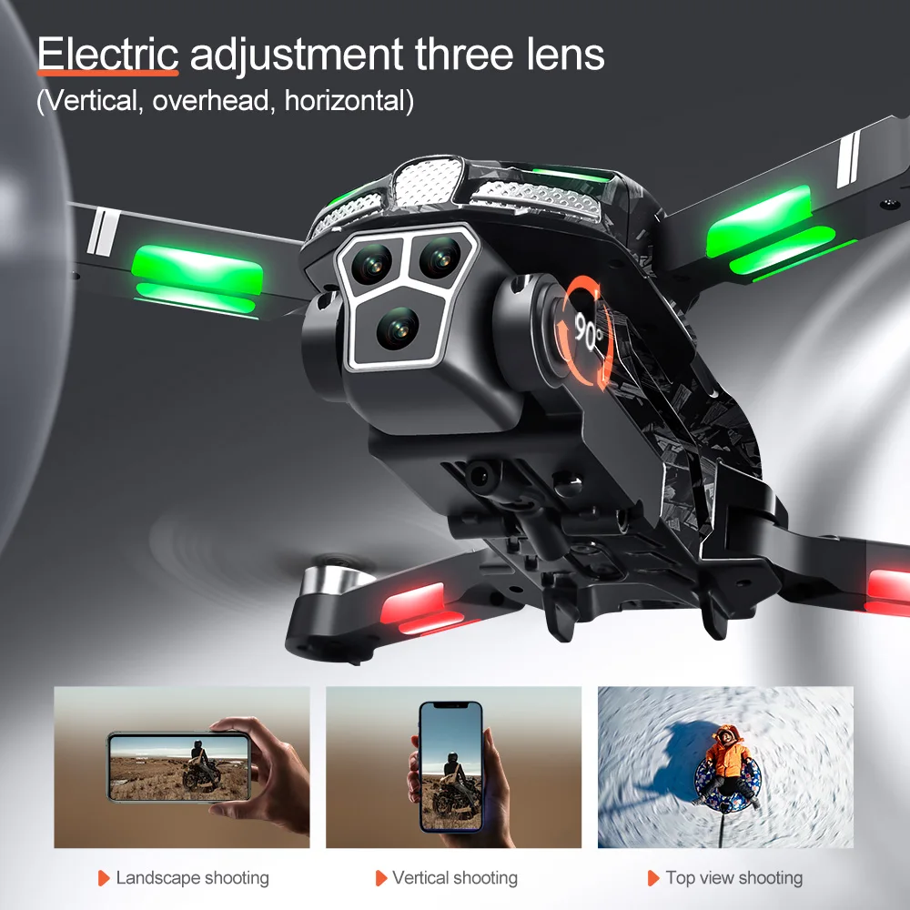 V186   FPV 360   ֹ ȸ 귯ø ,  帧 ö̼, 4K HD 3 ī޶ RC  峭