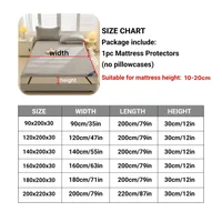 1pc Striped Waterproof Mattress Protector, Comfortable Mattress Cover, Soft and Breathable  for Single/Double Beds 3