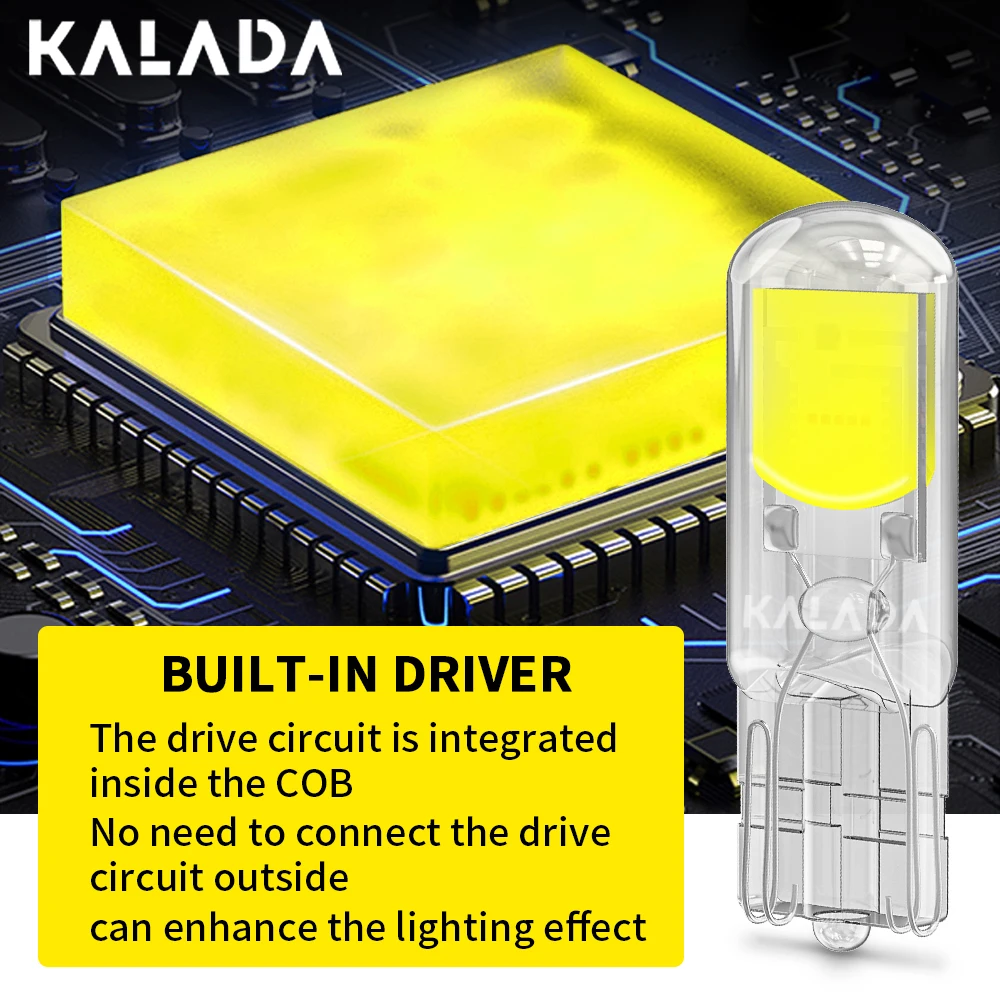 2x T10 W5W LED  ̾ COB ̺  Led ڵ ׸  Ʈ ڵ ȣ   ȣ  12V 6000K