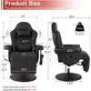 Massage Gaming Recliner Chair, Ergonomic Backrest & Seat Height Adjustment Swivel Recliner, PU Leather High Back Computer Chair 5