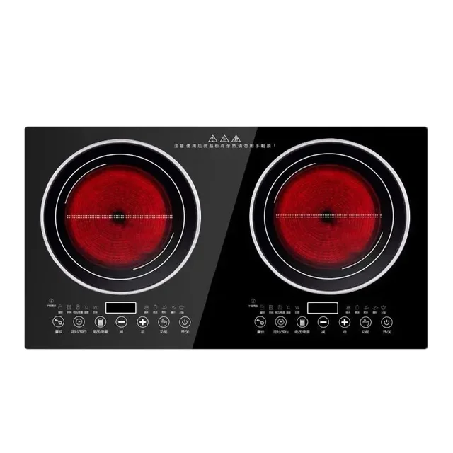 Double-Stove Induction Cooker Household Embedded Panel Cooktop Stove And Ceramic Stove Embedded Dual-Use Independent Control