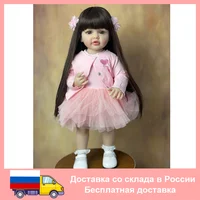 55 CM 22 Inch Reborn Baby Lifelike Realistic Stand Girl Doll Full Soft Silicone Body Princess Toddler Bebe Birthday Gift 1