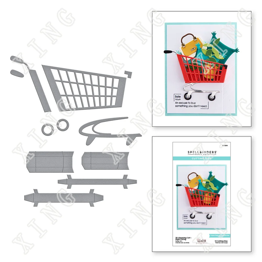Shopping Cart Metal Craft Cutting Dies Diy Scrapbook Paper Diary Decoration Card Handmade Embossing New Product for 2022 