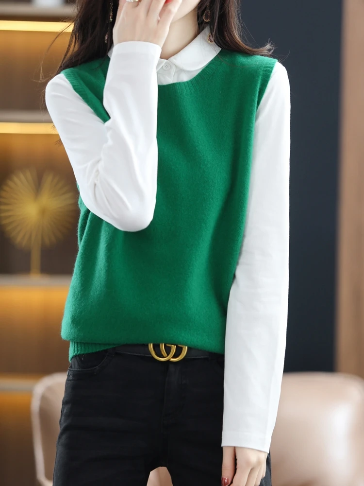 FirstLineReadyToWear100PureWoolSweaterWomensPulloverVest