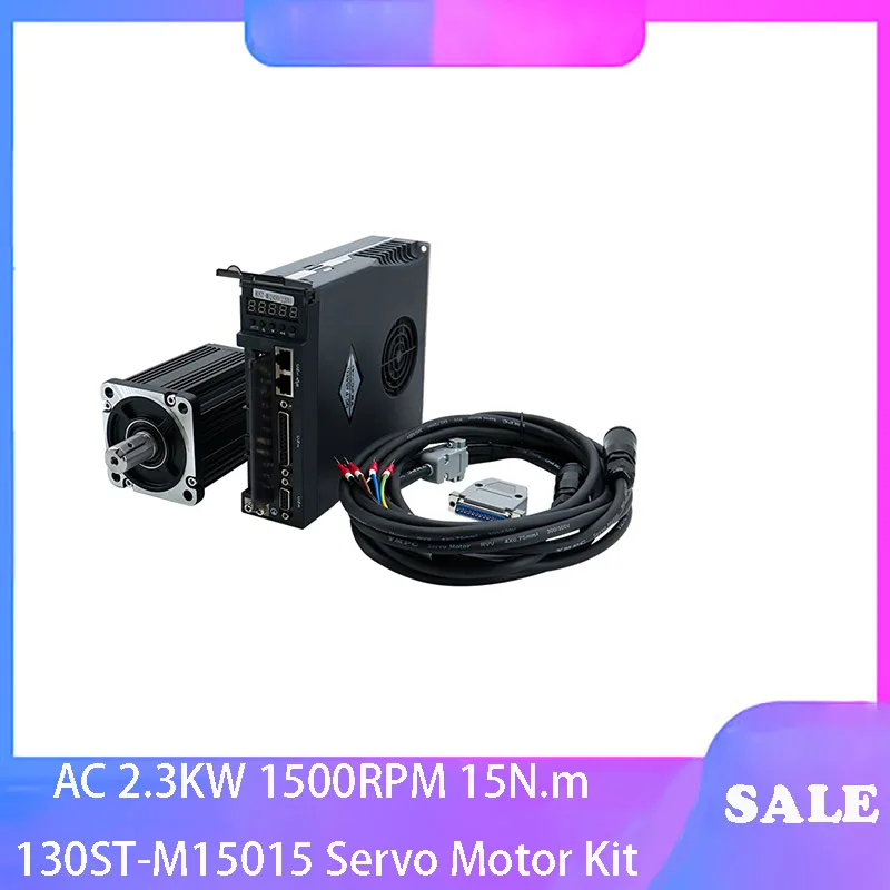 New 130STM15015 AC Servo Motor Kit 220V 380V 2.3KW 2300W 1500RPM 15N.M