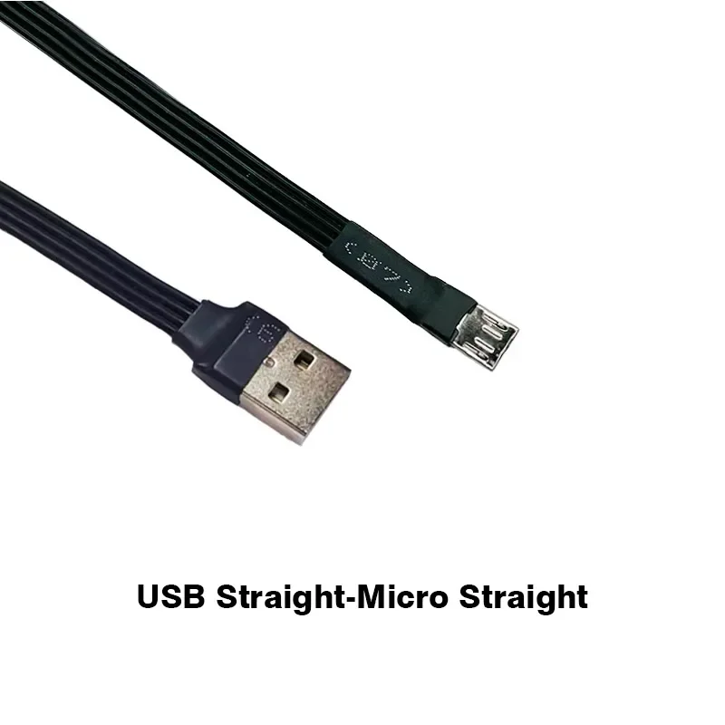 0.05M-3M 슈퍼 플랫 유연한 마이크로 USB 상하좌우 각도 90 도 USB 2.0-마이크로 USB 데이터 충전 FPV 실리콘 케이블