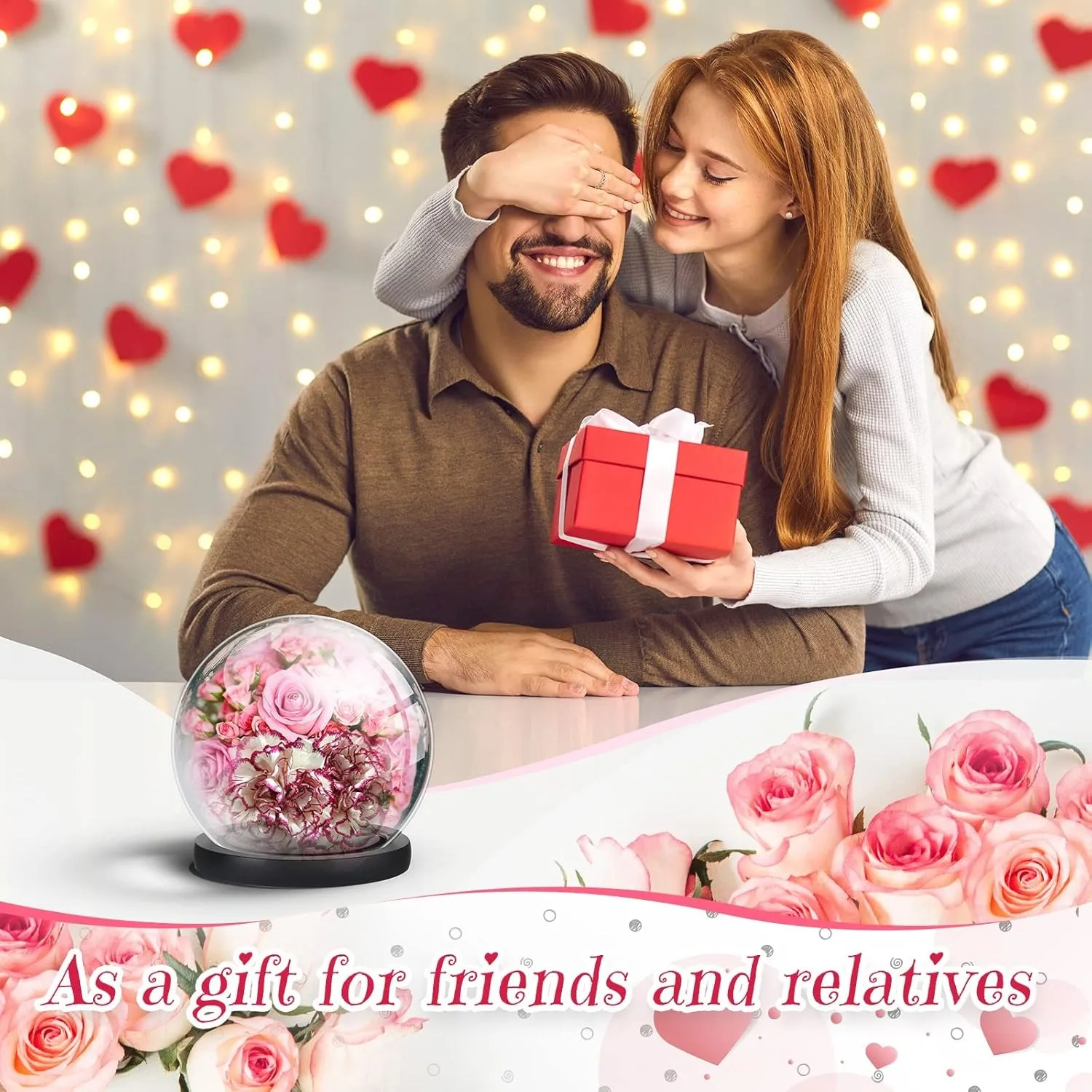 Display Dome Valentines Day Gifts Office Glass Cover DIY Craft Dollhouse Accessories