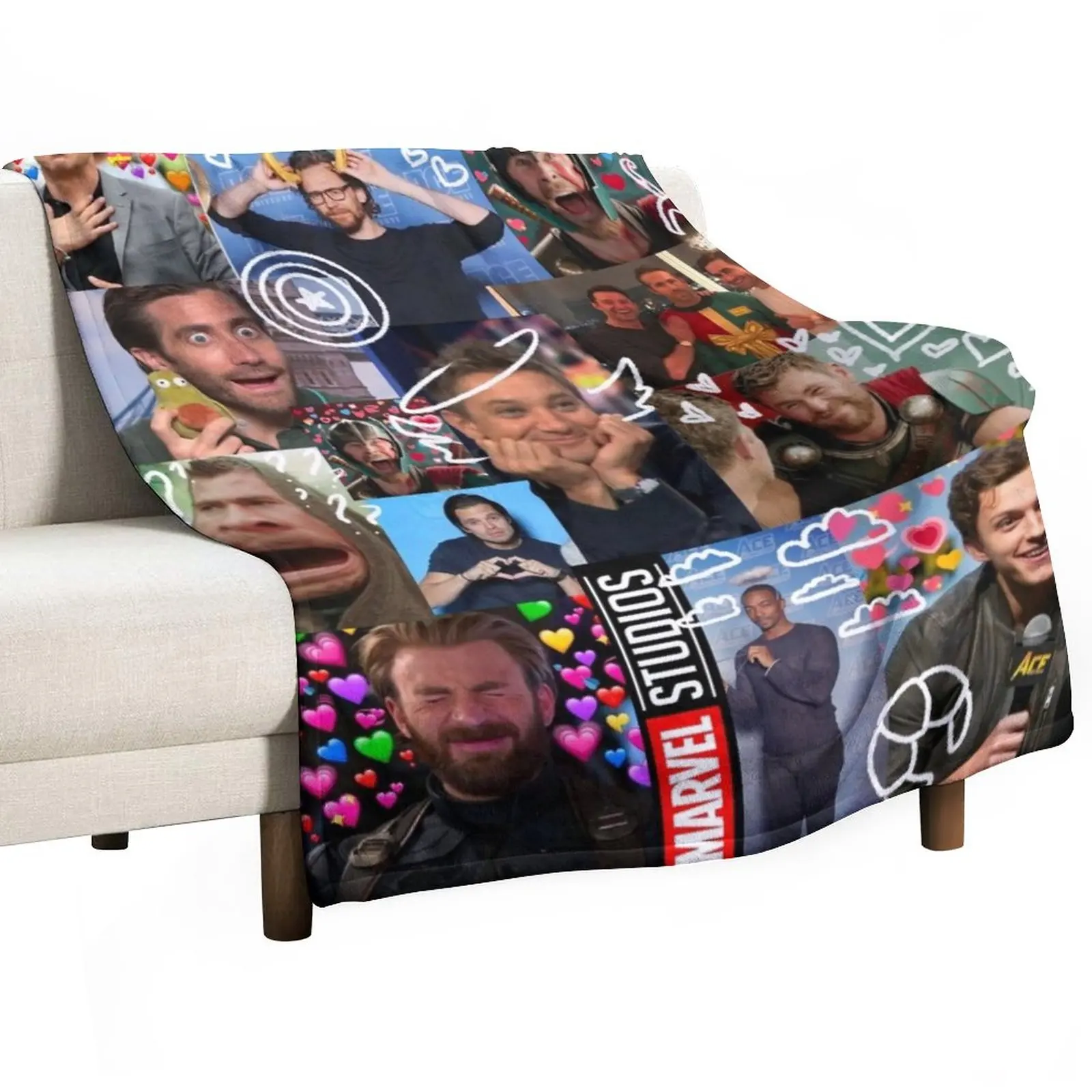

M A R V E L men collage Throw Blanket warm winter Comforter Blankets
