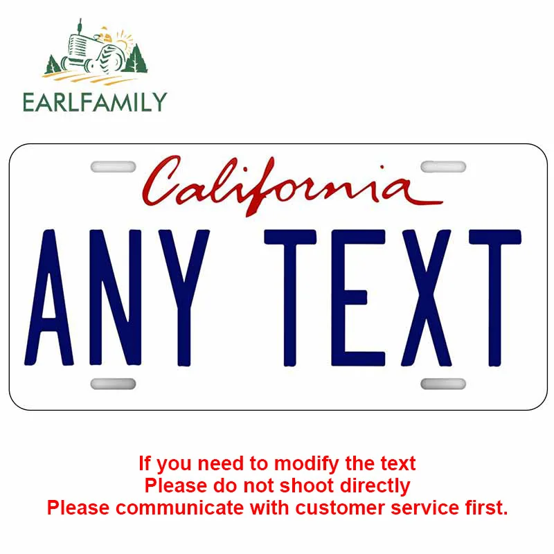EARLFAMILY 13cm x 6.5cm for Buy Custom California State License Plate Official Replica Vinyl Car Sticker Motorcycle Decal