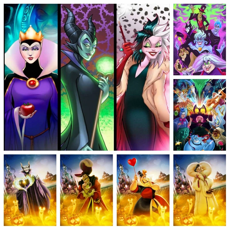 DisneyVillainsEvilQueenDiamondPaintingArtFullSquareRound