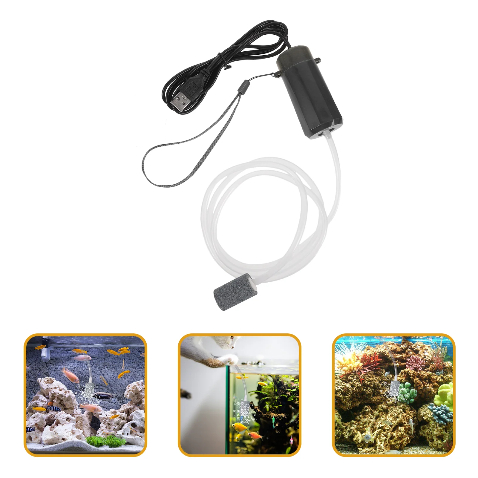 

Convenient Aquarium Air Pump USB Powered Pump Fish Tank Pump Accessory