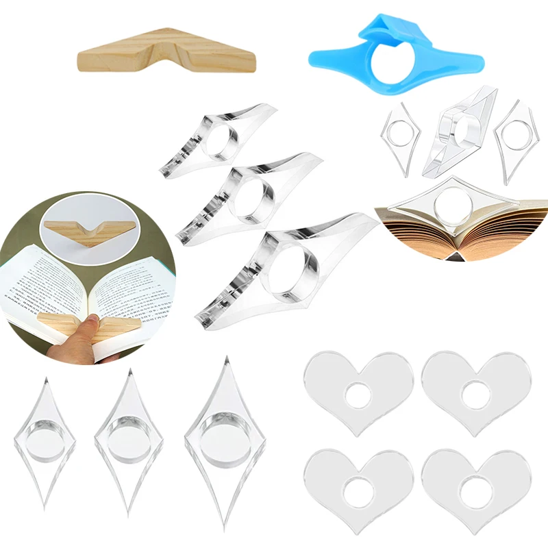 페이지홀더 편리한 페이지 스프레더 엄지 책 홀더, 나무 책갈피 독서 도우미, 책벌레 교사, 학생, 어린이, 성인용