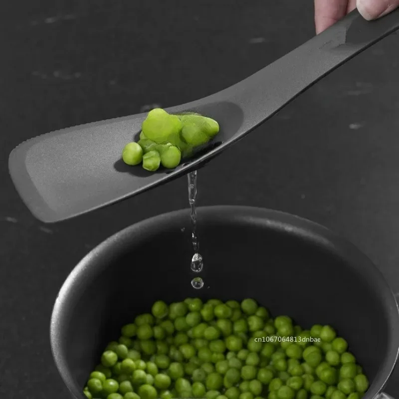 Solid Cooking Serving Cooking Tool Heat Resistant Slotted Spoon 5-in-1 Black Nylon Utensils Spatula Strainer Cozinha Utensilios