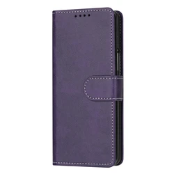 Solid Color Flip Wallet Phone Case - Leather Etui Cover for Pova 7 Pro (PURPLE)