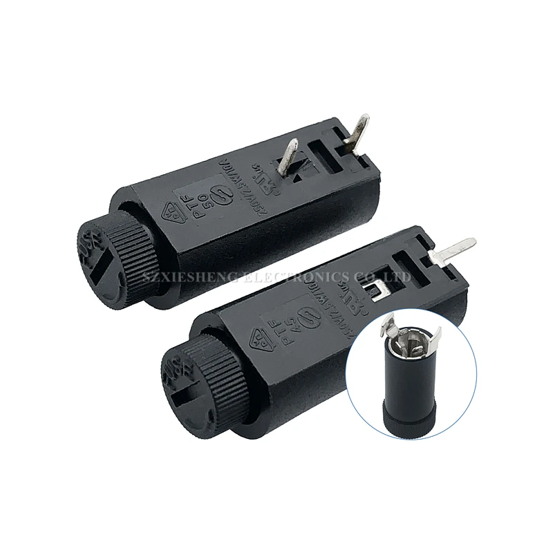 5PCS 5*20MM Fuse Holder PTF-45/50 10A250V 2.5W PCB Panel Mounting Vertical/Horizontal High Temperature Resistance Fuse Boxes