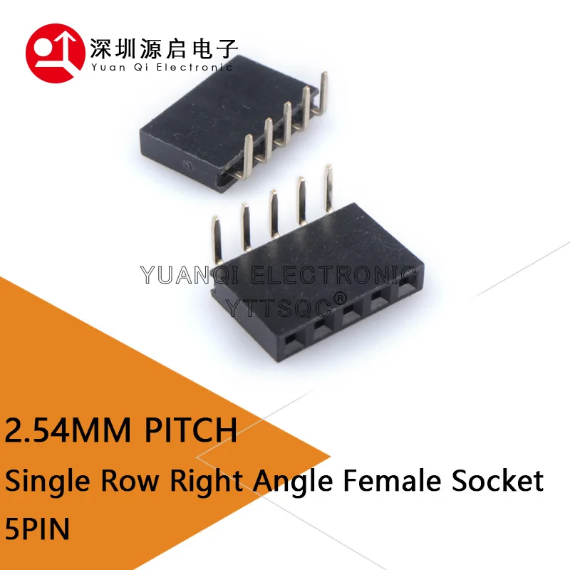 20PCS-1X5-PIN-5P-Single-Row-Right-Angle-FEMALE-PIN-HEADER-2-54MM-PITCH ...