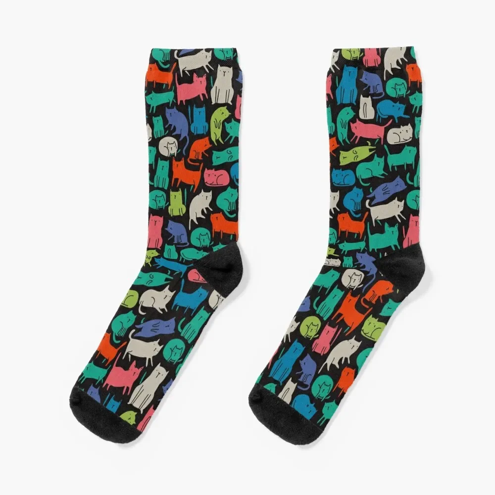 

Cool Cats. Funny cute colorful pet design. Socks aesthetic hiking Socks Girl Men's