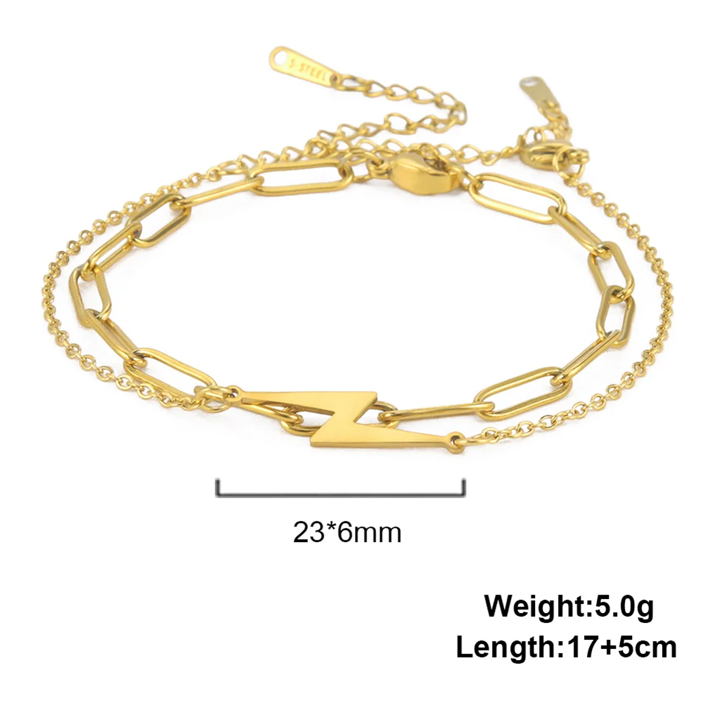 Edelstahl Blitz Armband für Frauen Mädchen Doppels chicht Perlen Kette Paar Armbänder Charms Schmuck Freunde Geschenke – Detail 21