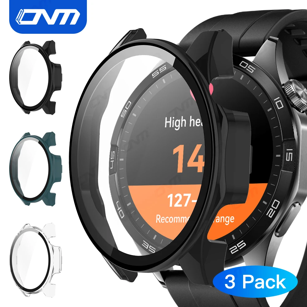 

[3 Pack] Case + Screen Protector for Huawei Watch GT4 41/46mm Full Coverage Protective Bumper Case for Huawei GT 4 PC Cover