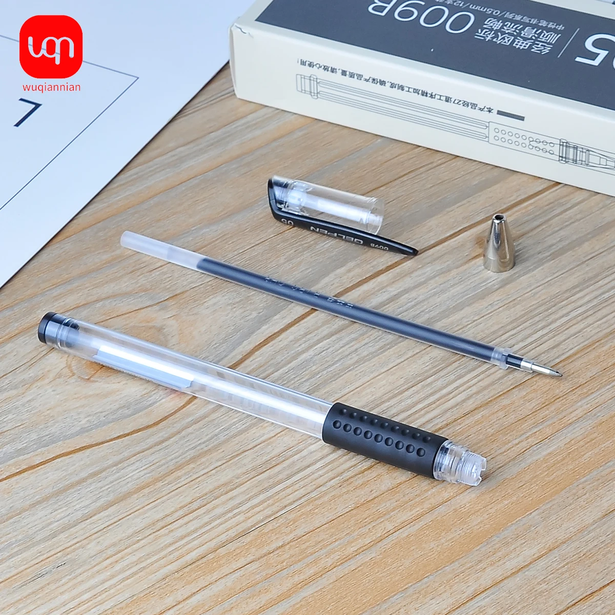 3/6/12pcs simple gel pen set 0.5mm  black, blue and red, and ink lasting smooth writing ideal for school and office stationery 5