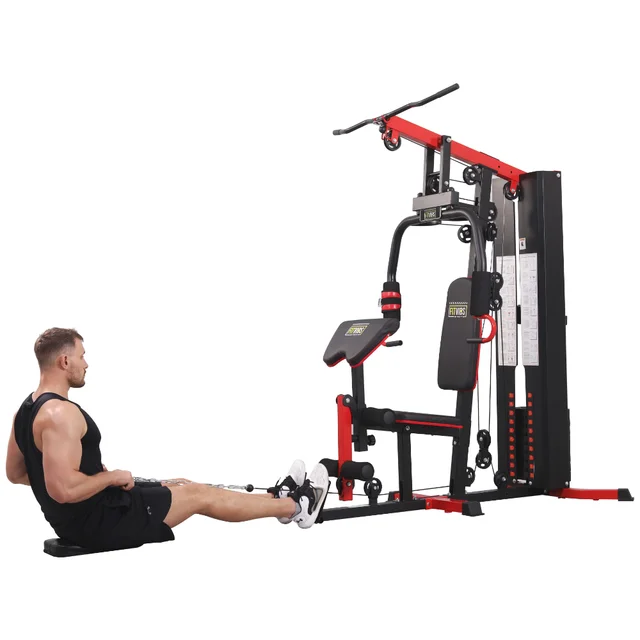 Fitvids LX750 Home Gym System Workout Station with 330 Lbs of Resistance,  122.5 Lbs Weight Stack, One Station, Comes with Installation Instruction