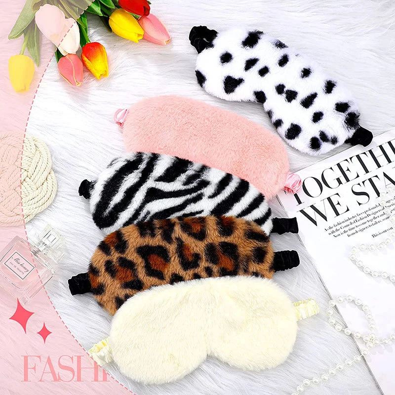 Sleeping Mask Sleeping Blindfold Soft Plush Eye Masks Cute Eye Cover Plush Mask Eyepatch Nap Health Eye Cover 4