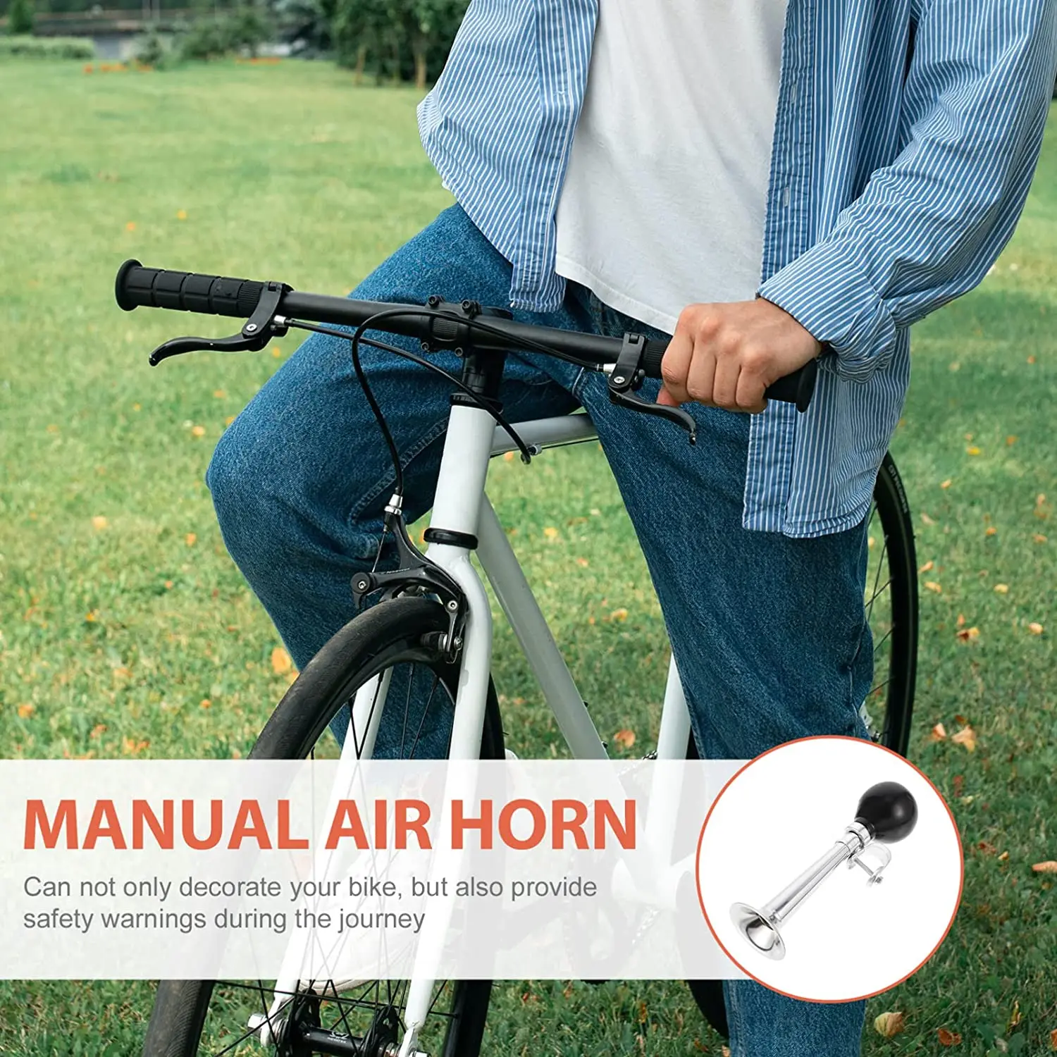 Description Picture 2 of itemBicycle Bike Cycling Retro Metal Air Horn Hooter Bell Bugle Trumpet Honking Bulb Wholesale Dropshipping