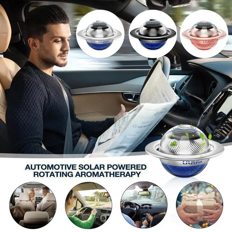 

Автомобильный диффузор для ароматерапии, масляный диффузор, ароматизатор на солнечной энергии, освежитель в форме планеты, вращающийся комнатный автомобиль для дома
