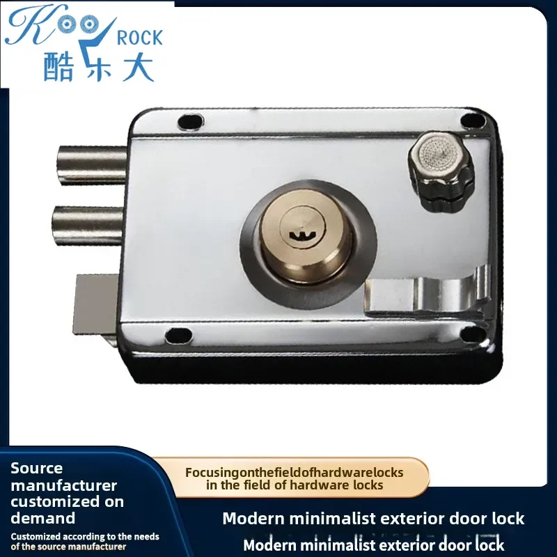 ล็อคประตูด้านนอกพร้อมกระบอกสังกะสี/ทองแดงเสี้ยวและสลักสีบรอนซ์ - ล็อครักษาความปลอดภัยภายในบ้านสุดหรูสําหรับใช้กลางแจ้ง 1